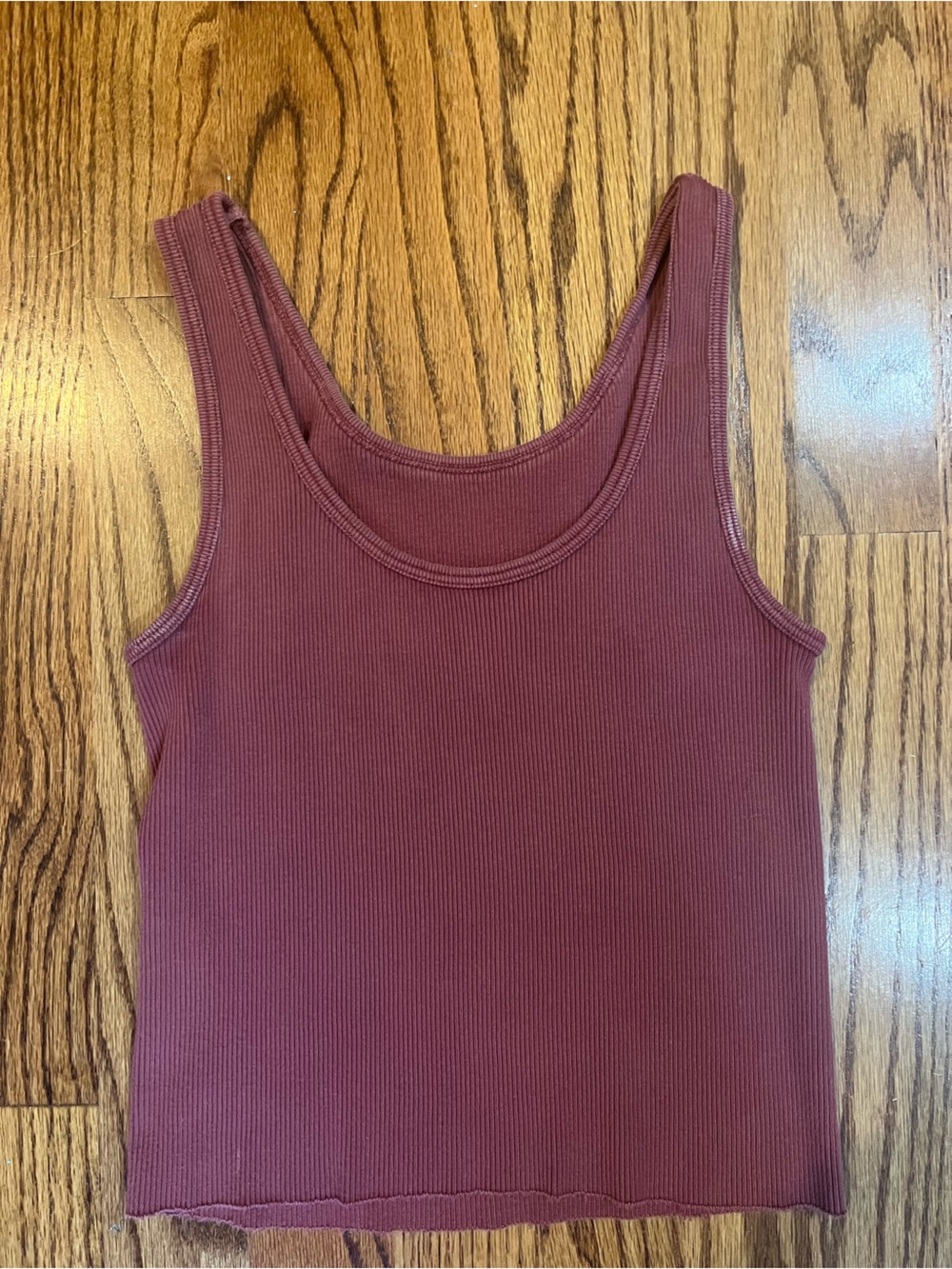 Brandy Melville Ribbed Crop Tank in Wine